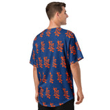 Made For Kings KING OF NEW YORK — Baseball Jersey Royal Blue & Orange baseball jersey – back view