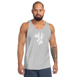Made For Kings KING OF NEW YORK — Unisex Tank Top Navy & White tank top – Athletic Heather, front view