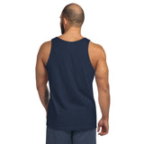 Made For Kings KING OF NEW YORK — Unisex Tank Top Navy & White tank top – back view