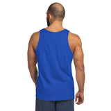 Made For Kings KING OF NEW YORK — Unisex Tank Top Royal Blue & Orange tank top – back view