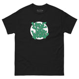 Made For Kings Graff Logo (White and Green Colorway) graphic t-shirt – Black, front view