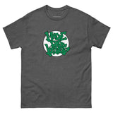 Made For Kings Graff Logo (White and Green Colorway) graphic t-shirt – Dark Heather, front view