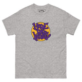 Made For Kings Graff Logo (Yellow and Purple Colorway) graphic t-shirt – Sport Grey, front view