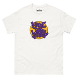 Made For Kings Graff Logo (Yellow and Purple Colorway) graphic t-shirt – White, front view