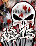 Made For Kings Mr.13th's Capital Punishment Poster – Punisher skull graffiti art with blood splatter design