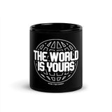 Made For Kings The World Is Yours Black Glossy Mug – 11oz, front view