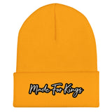 Made For Kings Cuffed Beanie – Gold, front view