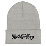 Made For Kings Cuffed Beanie – Heather Grey, front view