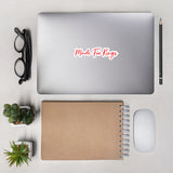 Made For Kings Script Logo (White and Red) Sticker