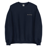 Made For Kings Embroidered Unisex Sweatshirt – Navy, front view