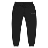 Made For Kings Embroidered Unisex fleece sweatpants – Black, front view
