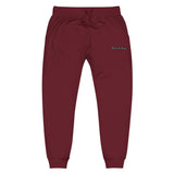 Made For Kings Embroidered Unisex fleece sweatpants – Maroon, front view