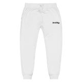 Made For Kings Embroidered Unisex fleece sweatpants – White, front view