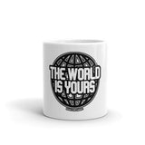 Made For Kings The World Is Yours White glossy mug – 11oz, front view
