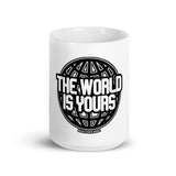 Made For Kings The World Is Yours White glossy mug – 15oz, front view